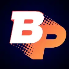 โลโก้ตัวอักษร BP สีขาวและส้ม